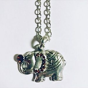 Elephant Brown Crystal Necklace 16”-20” NEW
